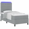 vidaXL Cama Box com colch&atilde;o com led Cinzento-claro 90 x 200 cm tecido