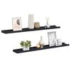 vidaXL Unidade de prateleiras com rebordo 2 pcs 80x9x3 cm MDF preto