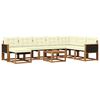 vidaXL Conjunto de Sof&aacute;s para Exterior 9 pcs Natural e Creme