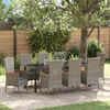 vidaXL Conjunto de Jantar para Jardim 9 pcs Cinzeto A&ccedil;o revestido a p&oacute;