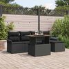 vidaXL Conjunto de Sof&aacute; de Jardim 6 pcs Preto Rattan Sint&eacute;tico