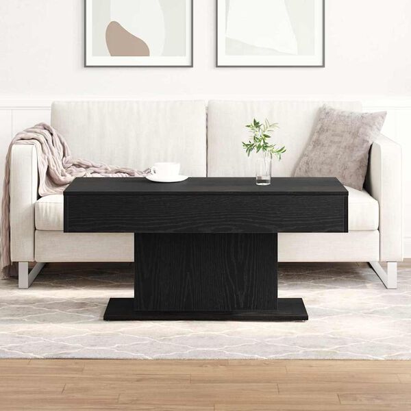 vidaXL Mesa de centro Carvalho Preto 96 x 50 x 45 cm