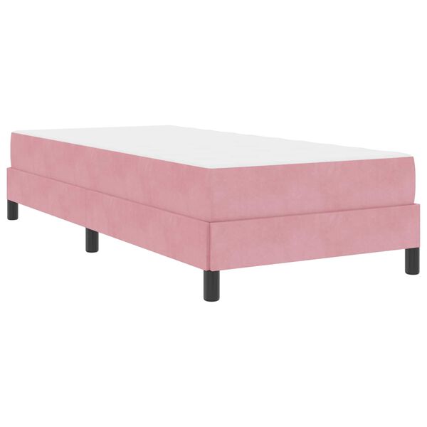 vidaXL Cama Box com colch&atilde;o Rosa 90 x 190 cm tecido