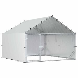 vidaXL Galinheiro com Telhado Prateado 200 x 200 x 150 cm