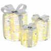 vidaXL Decora&ccedil;&atilde;o de Caixa de Presente 3 unid. 60 LED Branco quente PET