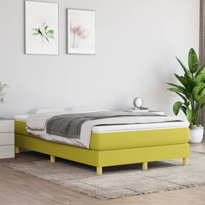 vidaXL Estrutura de cama com molas 120x200 cm tecido verde