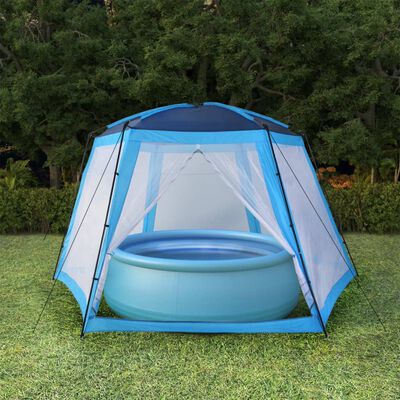 vidaXL Tenda para piscina 590x520x250 cm tecido azul