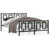 vidaXL Estrutura de cama com cabeceira e p&eacute;s 135x190 cm metal preto