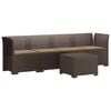 vidaXL Sof&aacute; de Jardim 4 Lugares com Almofadas Look Rattan PP Castanho