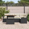 vidaXL Conjunto de Sof&aacute; de Jardim 6 pcs Preto Rattan Sint&eacute;tico