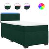 vidaXL Cama com molas/colch&atilde;o 90x200 cm veludo verde-escuro