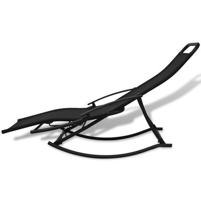 vidaXL Cadeira de baloiço jardim aço e textilene preto