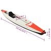 vidaXL Kayak insuflável 375x72x31 cm poliéster vermelho
