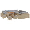 vidaXL Conjunto de Sof&aacute; de Jardim 14 unid. Bege vime PE