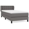 vidaXL Cama com molas/colch&atilde;o 90x190 cm couro artificial cinzento