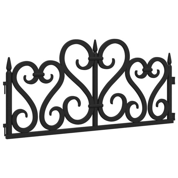 vidaXL Bordas de relvado 17 pcs 10 m PP preto