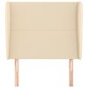 vidaXL Cabeceira de cama c/ abas tecido 83x23x118/128 cm creme