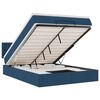 vidaXL Estrutura de cama otomana com colch&atilde;o tecido azul 140x200cm
