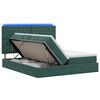 vidaXL Cama de Armazenamento LED com Colch&atilde;o Verde-Escuro 200 x 200 cm