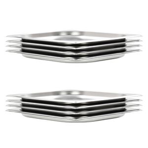 vidaXL Recipientes gastronorm 8 pcs GN 1/2 20 mm a&ccedil;o inoxid&aacute;vel