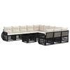 vidaXL Conjunto de Sof&aacute; de Jardim 12 unid. Preto e Branco Creme