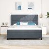 vidaXL Cama Box com colch&atilde;o Cinza Escuro 200 x 180 cm Poli&eacute;ster
