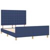 vidaXL Estrutura de cama sem colch&atilde;o 140x190 cm tecido azul