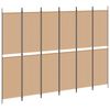 vidaXL Divis&oacute;ria de Quarto de 6 Pain&eacute;is Bege 300 x 220 cm Tecido
