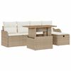 vidaXL Conjunto de Sof&aacute; de Jardim 6 unid. Bege vime PE