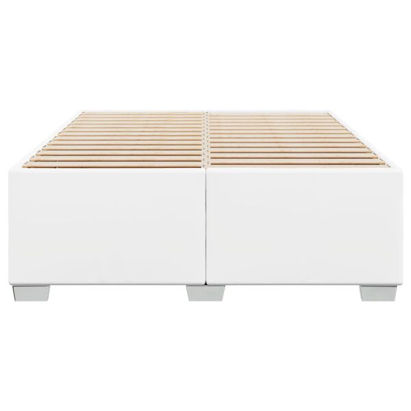 vidaXL Estrutura de cama 140x190 cm couro artificial branco