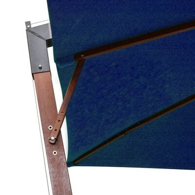 vidaXL Guarda-sol suspenso com poste 3x3 m abeto maciço azul-ciano