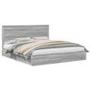 vidaXL Cama com Armazenamento com gaveta Cinza Sonoma 200 x 200 cm