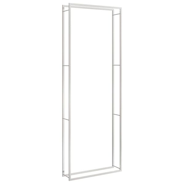 vidaXL Suporte para lenha 110x28x312 cm a&ccedil;o inoxid&aacute;vel