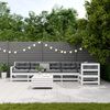 vidaXL 7 pcs conj. lounge de jardim c/ almofad&otilde;es pinho maci&ccedil;o branco