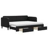 vidaXL Sof&aacute;-cama com gavet&atilde;o e gavetas 80x200 cm tecido preto