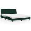 vidaXL Cama com colchão Hanko 160x200 cm veludo verde-escuro