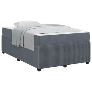 vidaXL Estrutura da Cama com colch&atilde;o Cinza Escuro 120 x 200 cm tecido