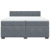 vidaXL Cama com molas/colch&atilde;o 200x200 cm veludo cinzento-escuro