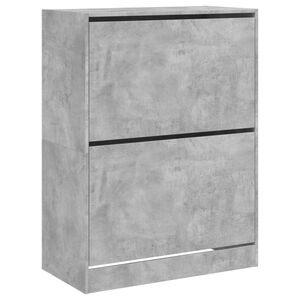 vidaXL Sapateira c/ 2 gavetas articuladas 80x42x108 cm cinza cimento