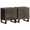 vidaXL Mesas de cabeceira 2 pcs 40x33x46 cm mangueira maci&ccedil;a preto