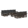 vidaXL Conjunto de Sof&aacute; de Jardim 11 pcs Cinzento vime PE