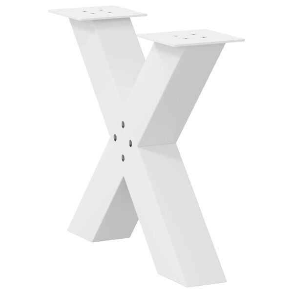 vidaXL Pés para mesa de centro em formato de X, 2 peças, branco, 50x (42-43) cm, aço