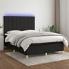 vidaXL Cama box spring c/ colch&atilde;o e LED 140x200 cm tecido preto