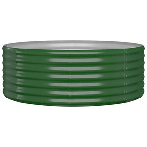 vidaXL Canteiro elevado jardim 100x100x36 cm a&ccedil;o galvanizado verde