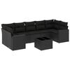 vidaXL 8 pcs conjunto sof&aacute;s de jardim com almofad&otilde;es vime PE preto