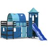 vidaXL Cama alta para crian&ccedil;a com torre 80x200 cm pinho maci&ccedil;o azul