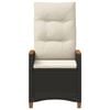 vidaXL Cadeira de Jardim Reclin&aacute;vel Preto e Creme 64 x 57,5 x 112 cm
