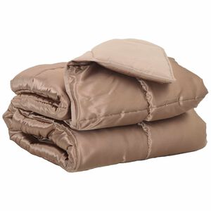 vidaXL Duvet de Ano Inteiro Ouro 200 x 140 cm Cetim e Microfibra