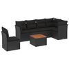 vidaXL 7 pcs conjunto de sof&aacute;s p/ jardim c/ almofad&otilde;es vime PE preto