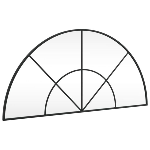 vidaXL Espelho de parede arqueado 100x50 cm ferro preto